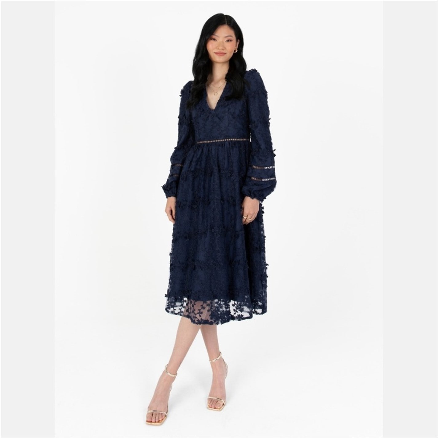 Maya Deluxe | Maya 3D Floral Embroidered Maxi Sleeve Midi Dress | Women | Maxi Dresses | Flannels Fashion Ireland Maya Deluxe | Maya 3D Floral Embroidered Maxi Sleeve Midi Dress | Women | Maxi Dresses | Flannels Fashion Ireland