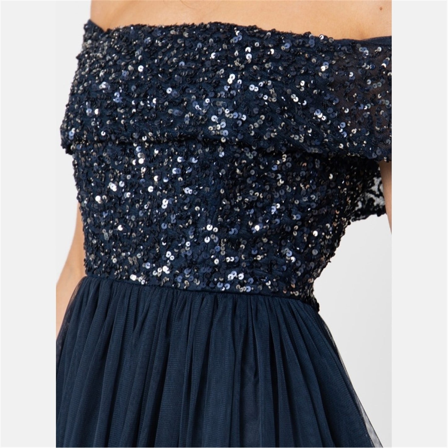 maya bardot sequin dress NEW MAYA DELUXE VINTAGE ROSE BARDOT SEQUIN BOW BACK DETAIL MAXI DRESS SIZE  2