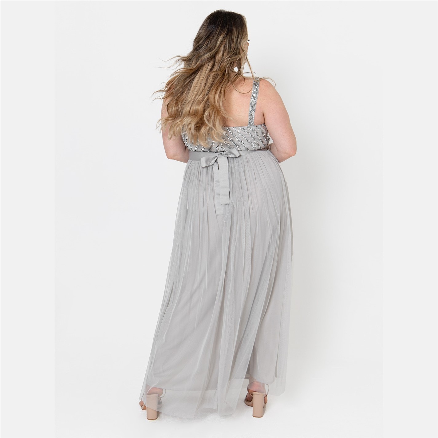 Vrouwen Marine Chiffon Bruidsmeisje Jurk met Ruches A-Line V