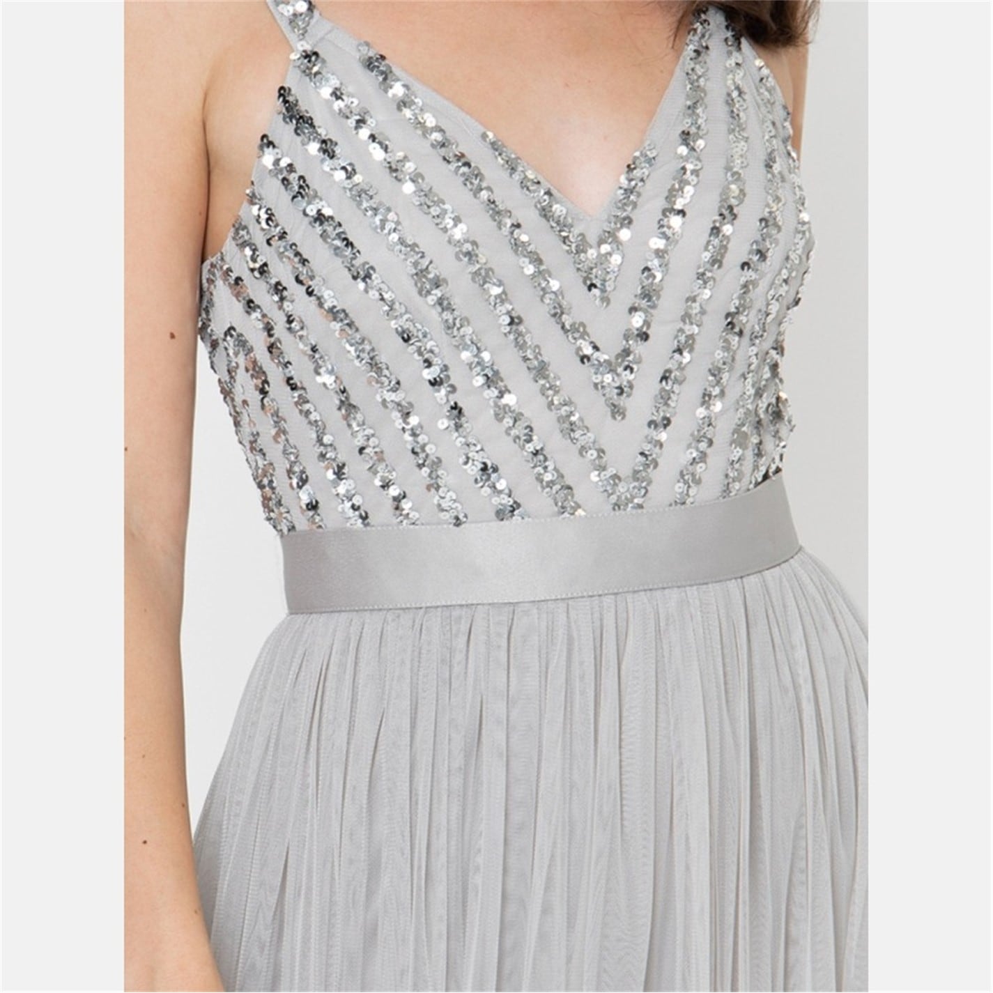 grey maya dress NicoBlu Seraphina Halter Top in Gold Cascade XXL main image 0