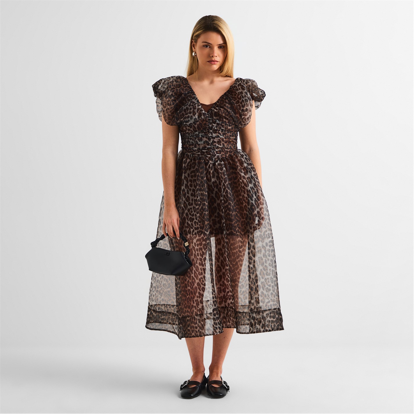 GANNI | Women's Printed Organza Maxi Dress | Women | Almond Milk | Flannels Fashion Ireland GANNI | Women's Printed Organza Maxi Dress | Women | Almond Milk | Flannels Fashion Ireland