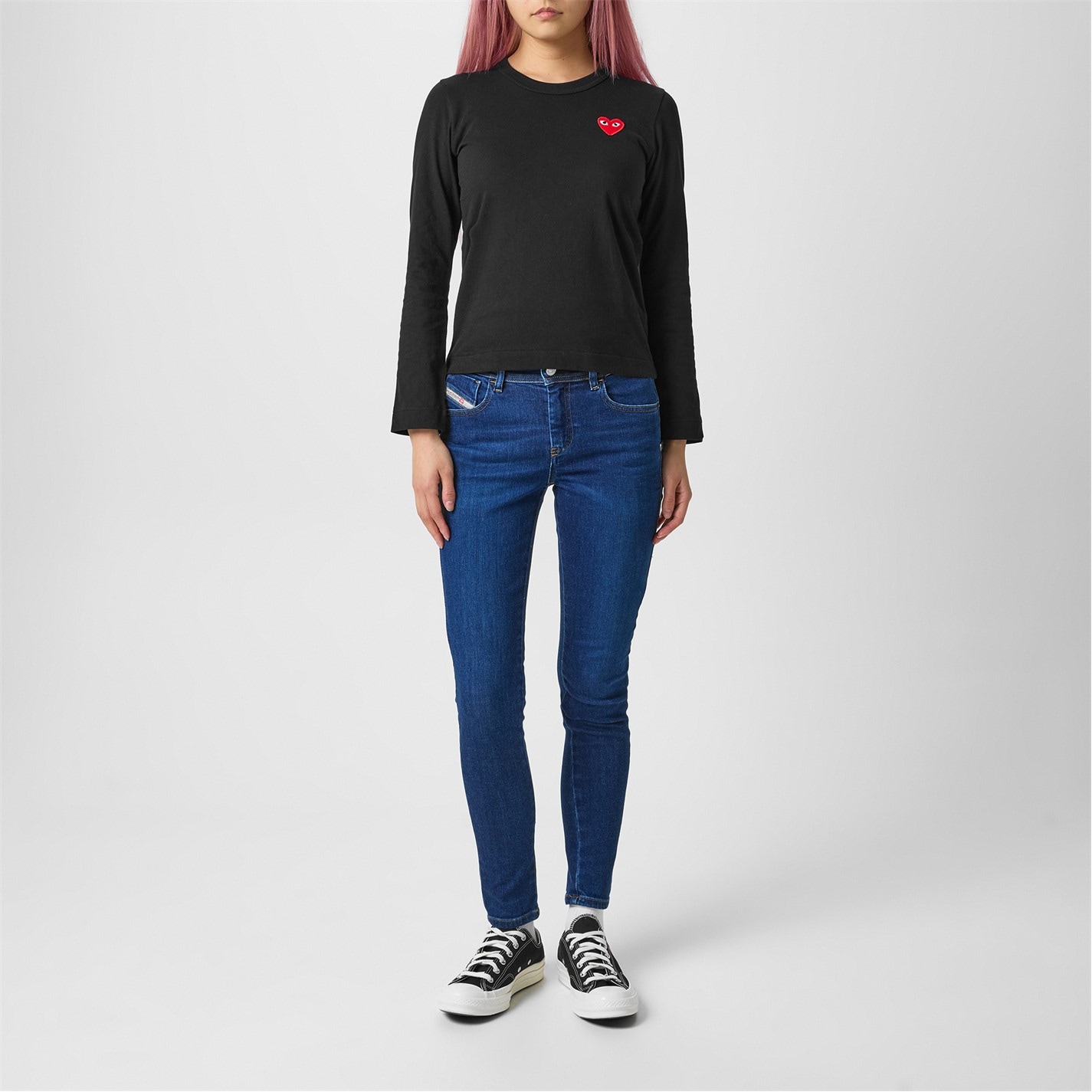 COMME DES GARCONS PLAY | Peeping Heart Long Sleeve T-Shirt | Women