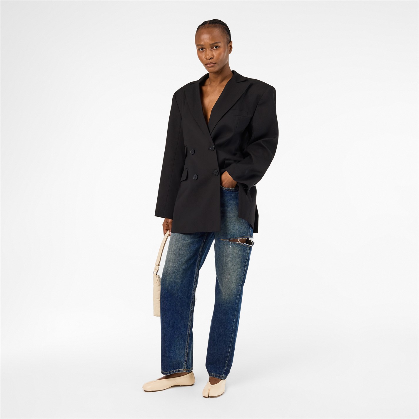 MAISON MARGIELA | Denim Jeans With Slash Details. | Women | Wide