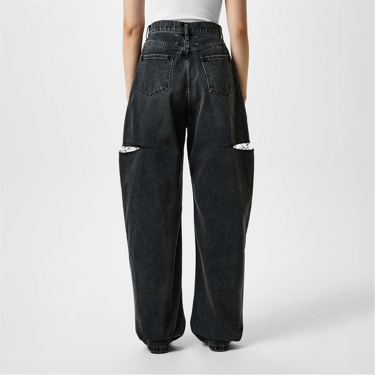 MAISON MARGIELA | Denim Jeans With Slash Details | Women | Black