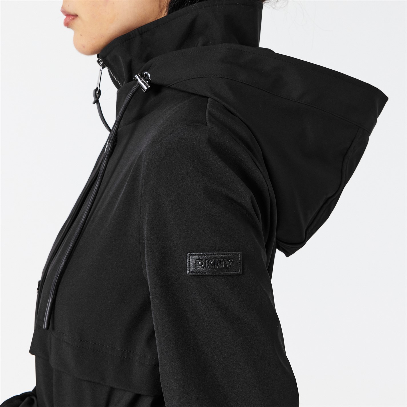Trench Noir Double Boutonnage DKNY – Imperméable Femme Taille XS En Coton