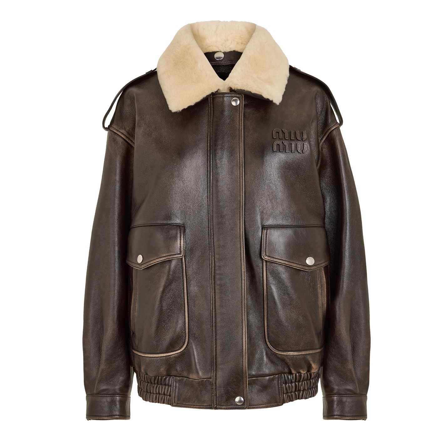MIU MIU | Women's Leather Jacket | Women | Caffe | Flannels