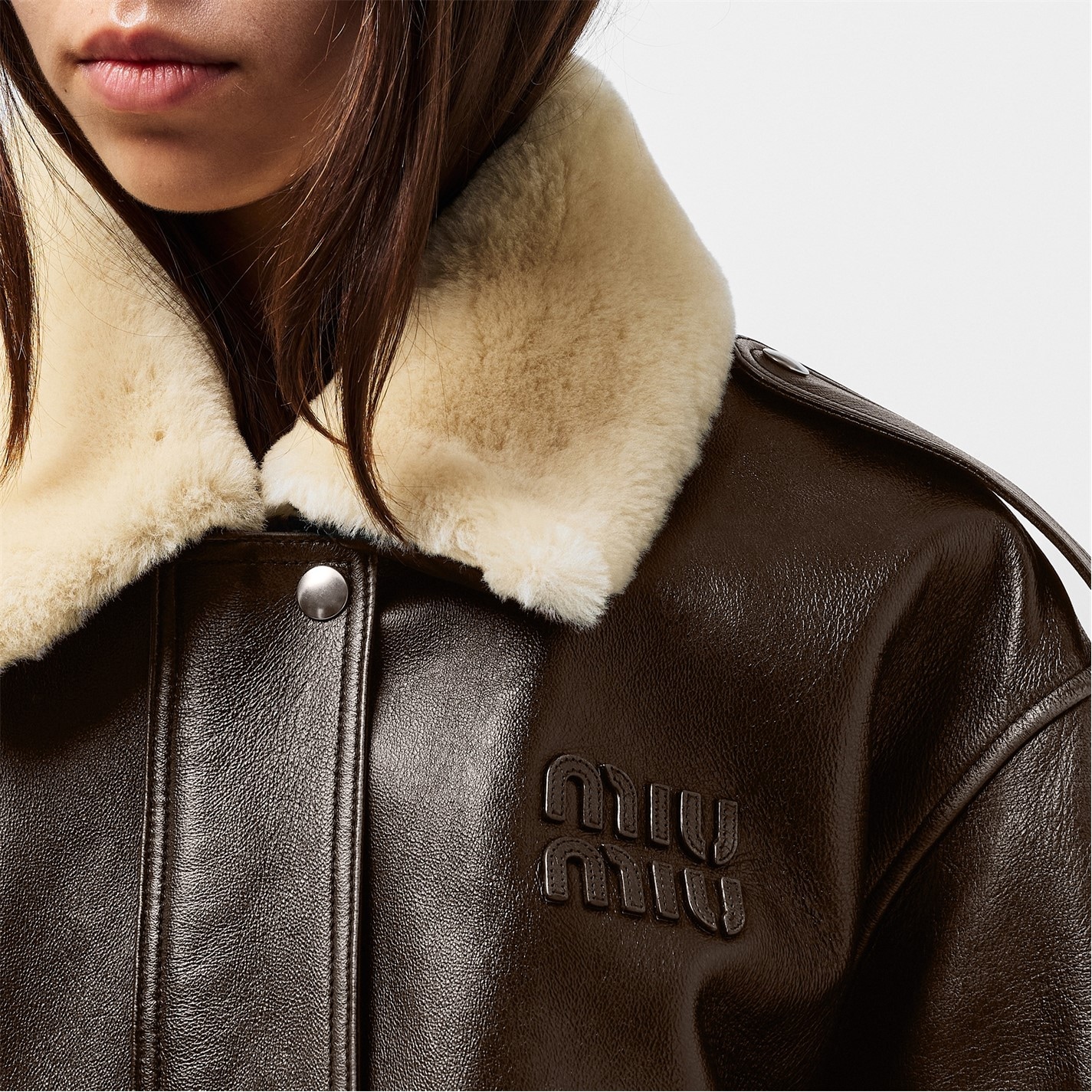 MIU MIU | Women's Leather Jacket | Women | Caffe | Flannels