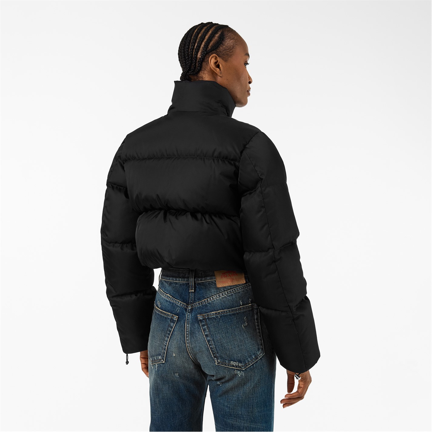 PRADA | Women's Quilted Cropped Short Puffer Jacket | Women | Nero