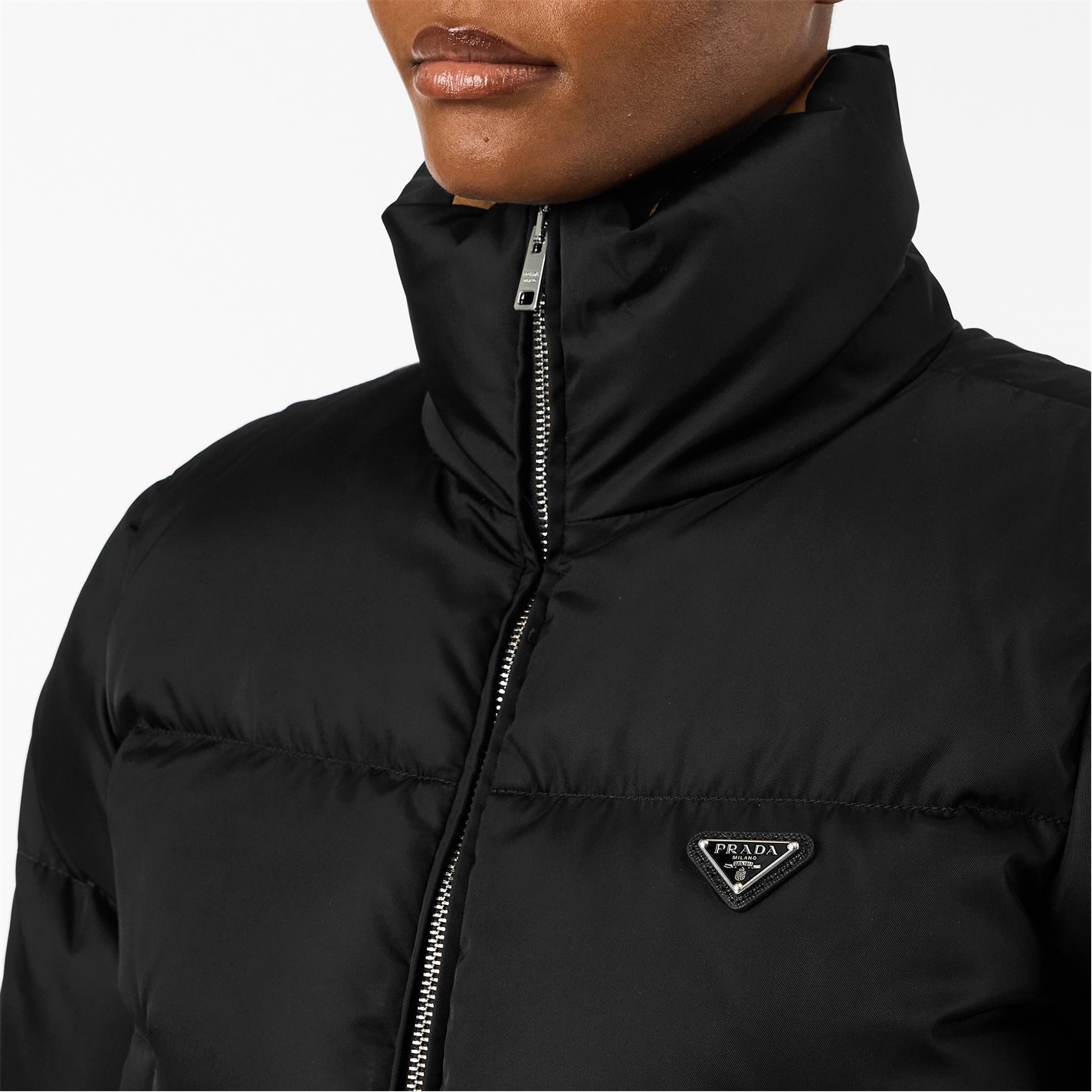 PRADA | Women's Quilted Cropped Short Puffer Jacket | Women | Nero
