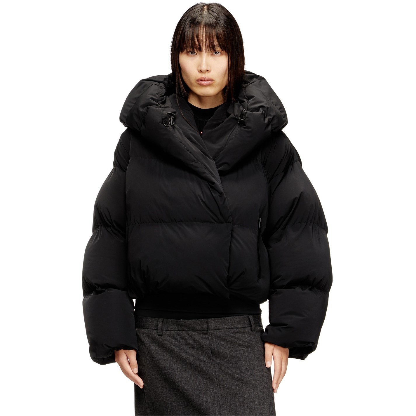 DIESEL | Women's W-Iley-T1 Hooded Long Sleeve Short Puffer Jacket