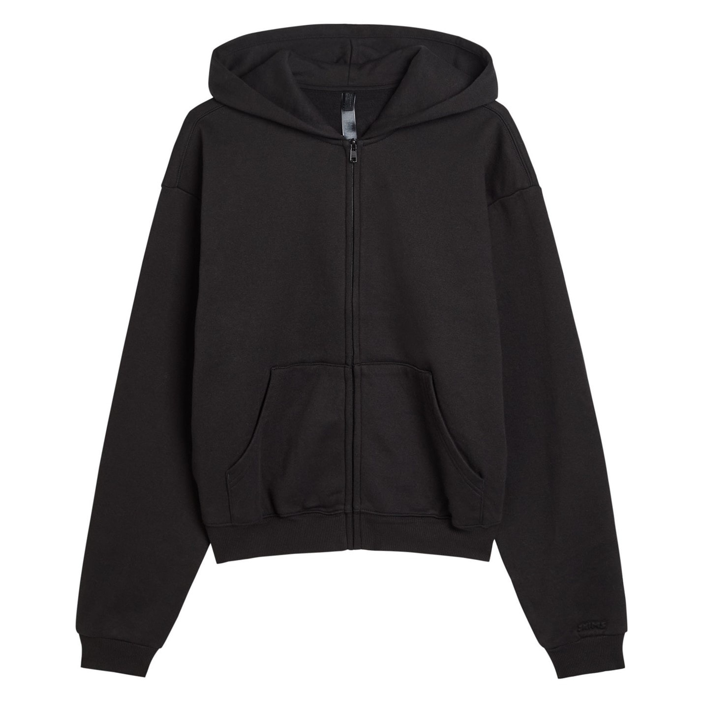 SKIMS | H CTN FLCE CLSC ZIP-UP HOODIE | Women | Black | Flannels