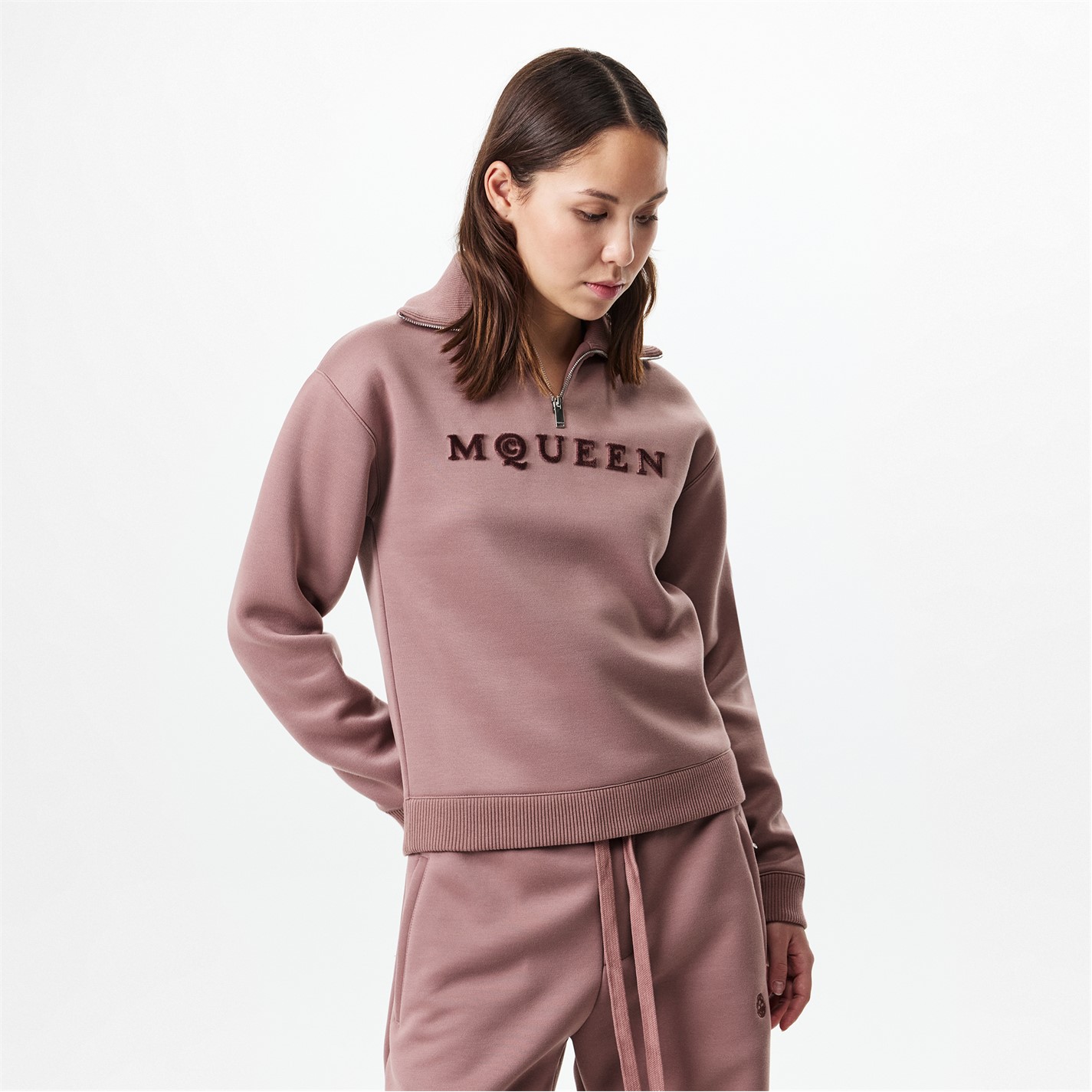 ALEXANDER MCQUEEN | Logo Half-Zip Sweater | Women | Rose
