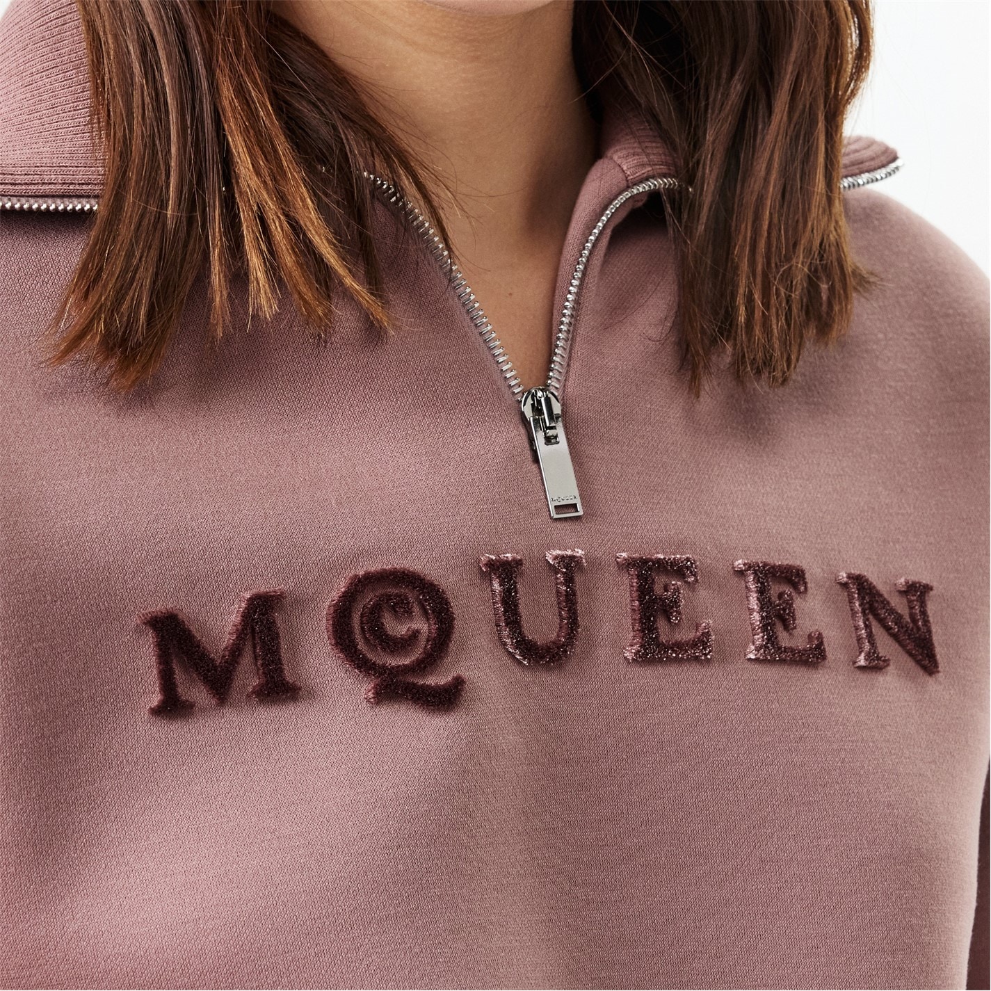 ALEXANDER MCQUEEN | Logo Half-Zip Sweater | Women | Rose