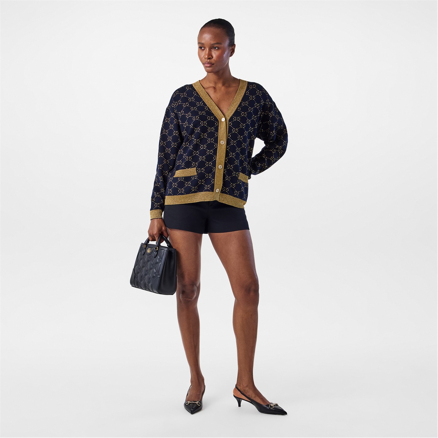 ま2〓 GUCCI グッチ ノースリーブ レディース S ダークネイビー グッチ プラーク スモール ボストンバッグ ・ダークブルー GGデニム