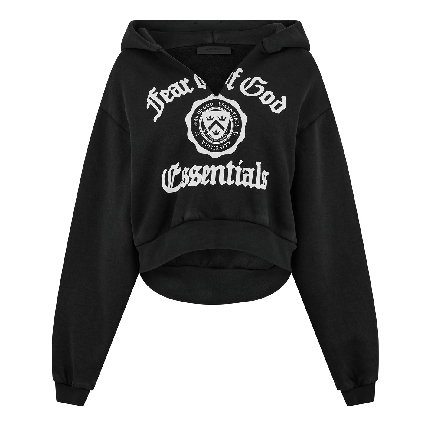 FEAR OF GOD ESSENTIALS | Women's V-Neck Hoodie | Women | Black | Flannels