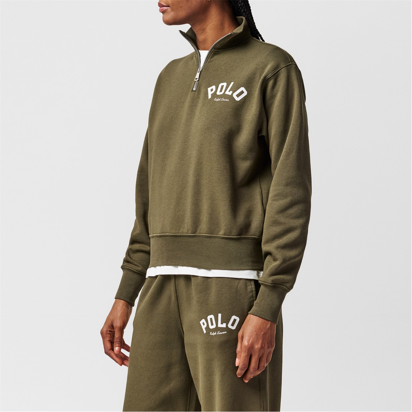 POLO RALPH LAUREN | Quarter Zip Top | Women | Canopy Olive