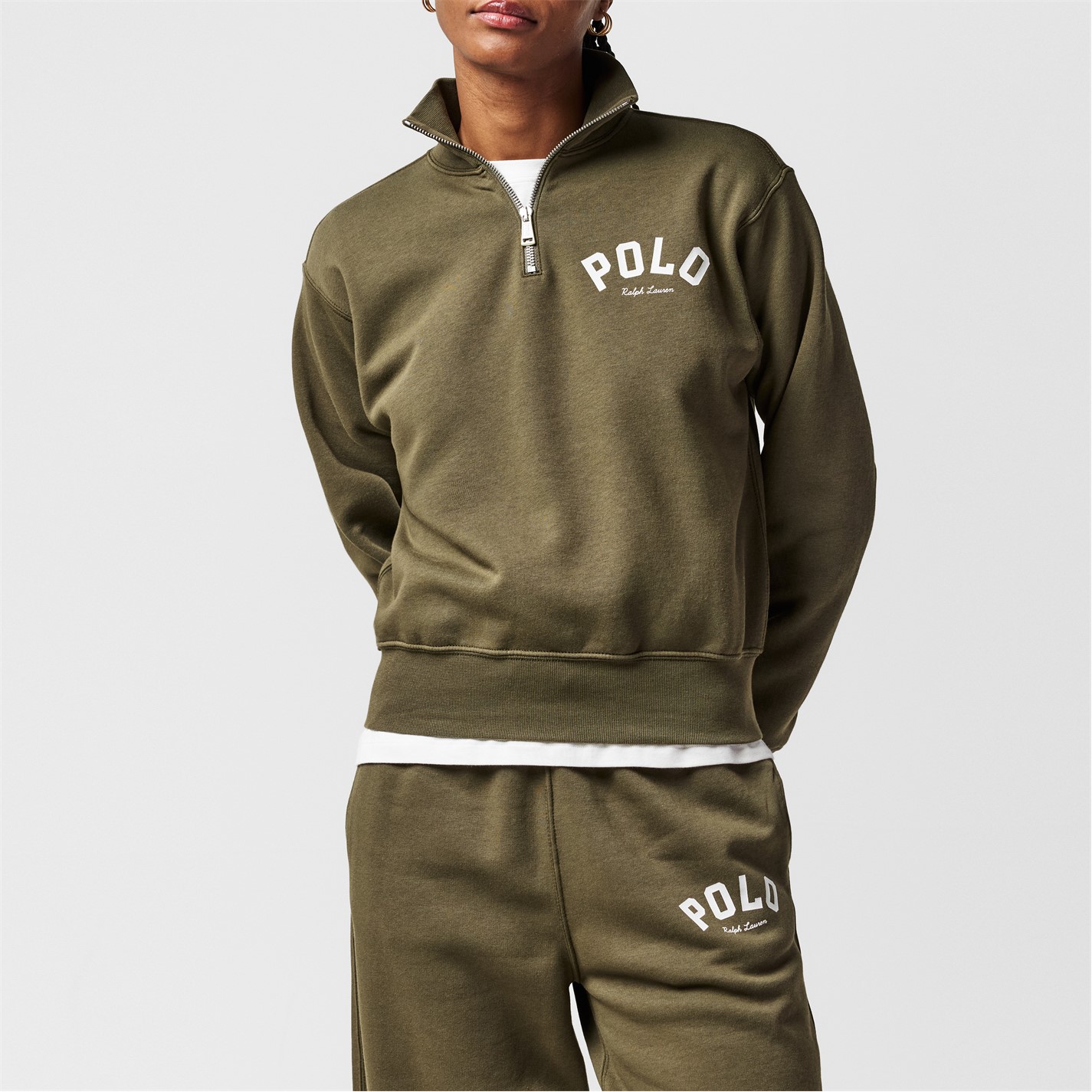 POLO RALPH LAUREN | Quarter Zip Top | Women | Canopy Olive
