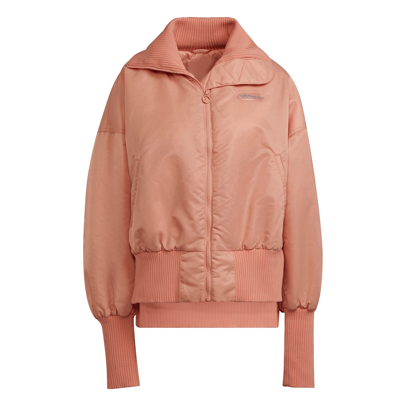 adidas pink cropped bomber jacket
