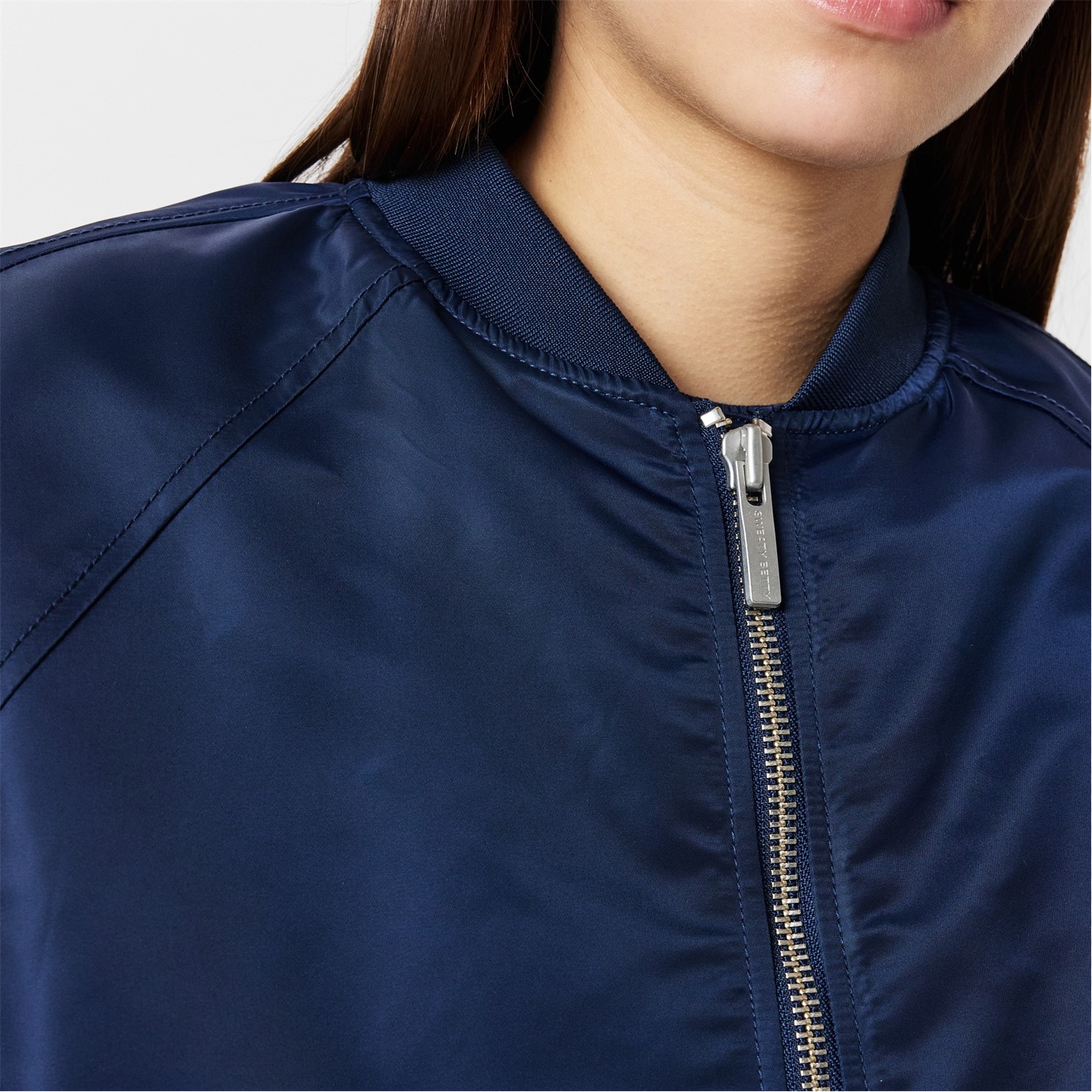 Sweaty Betty Bomber Jacket Women Navy Blue Flannels