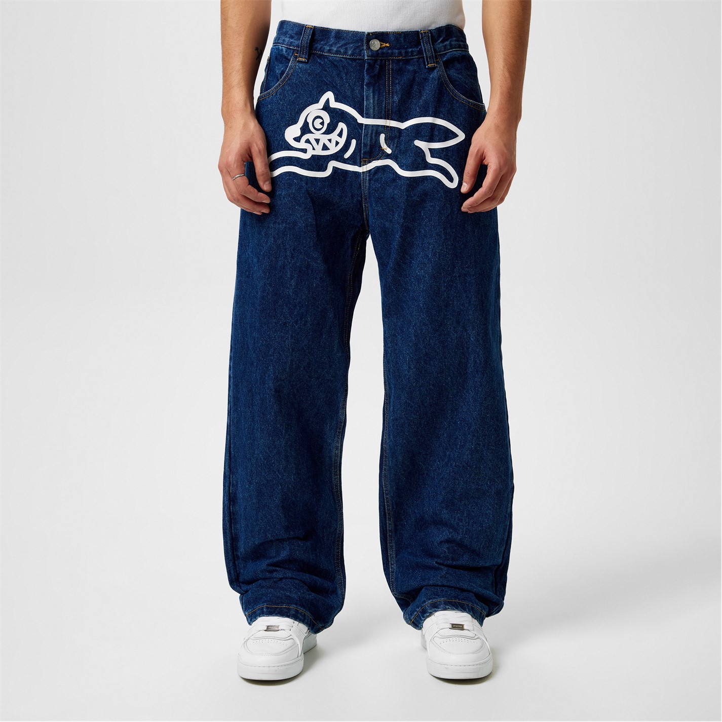 パンツ ICECREAM RUNNING DOG WIDE DENIM JEANS ICECREAM | Running Dog Denim Jeans | Men | Indigo/White | Flannels