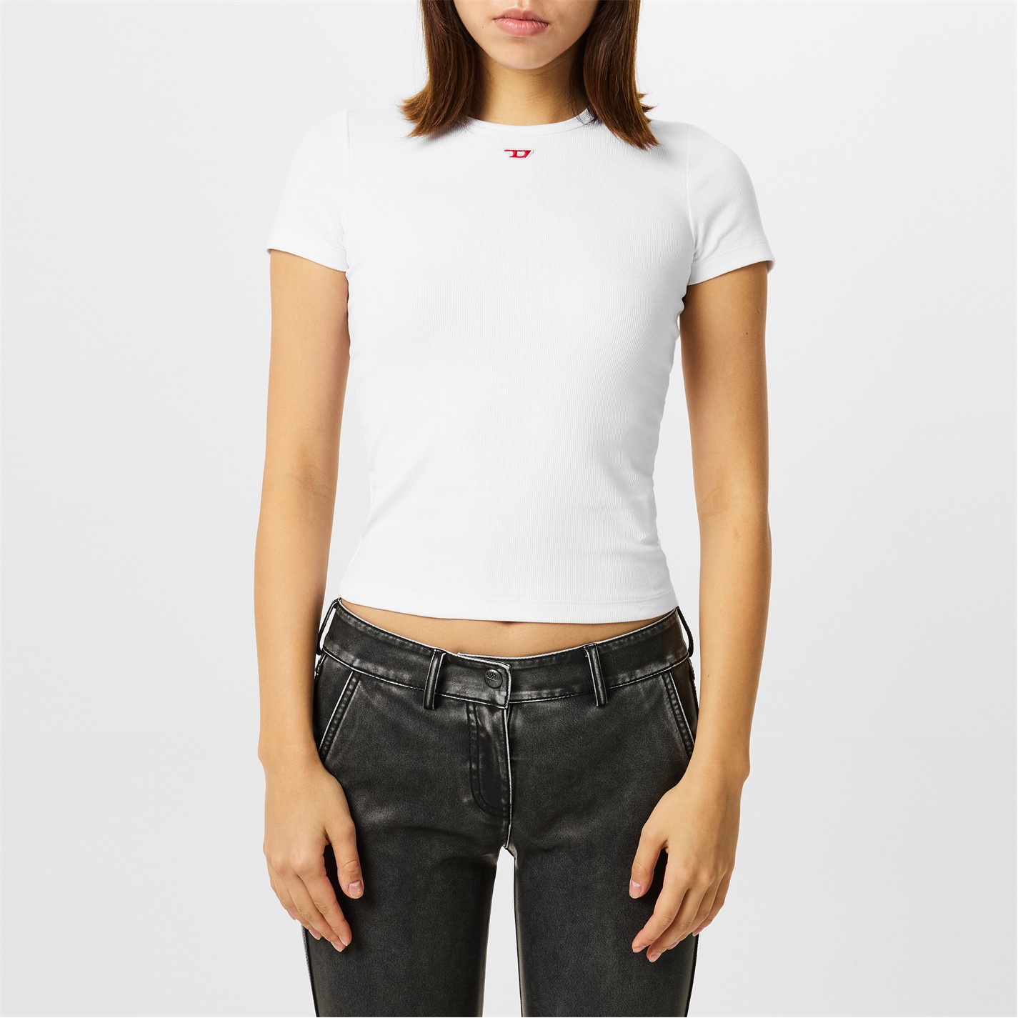 Diesel | T-Ele-Long-D T-shirt | Women | White | Flannels Fashion 