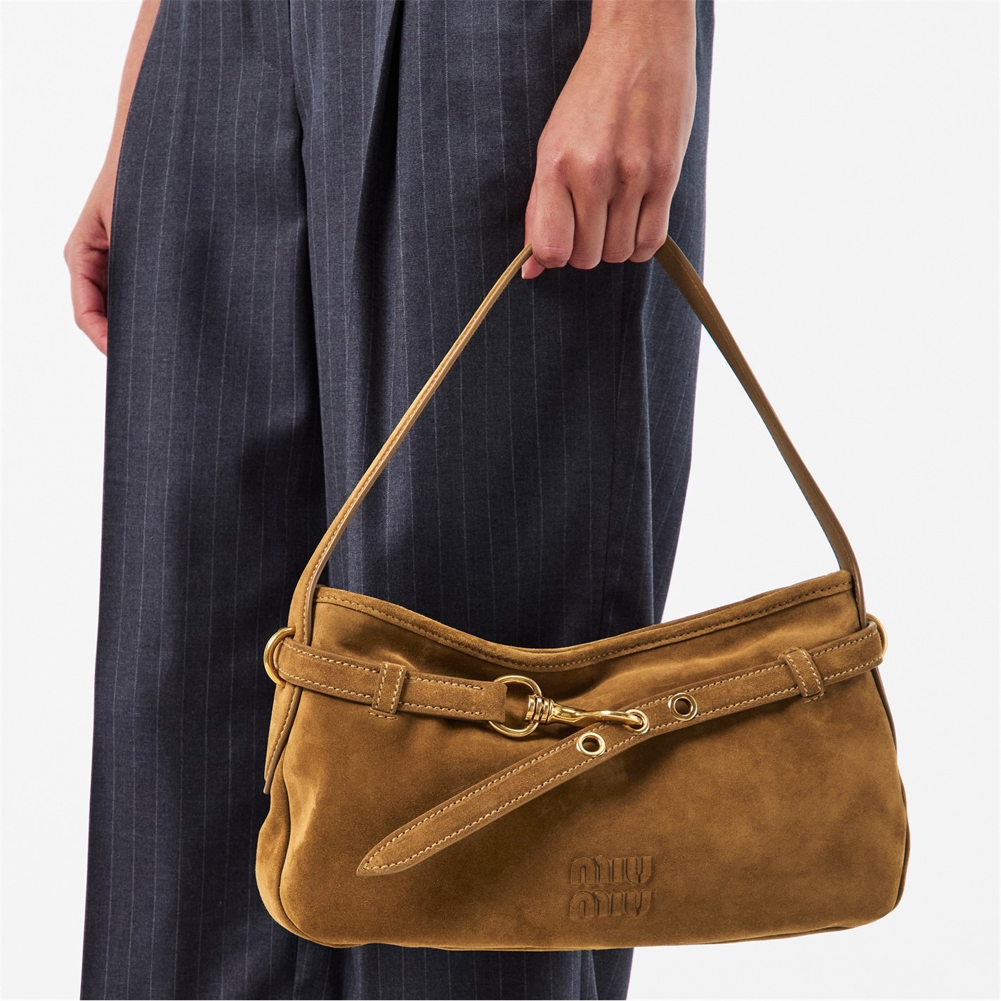 ショルダーバッグ MIU MIU SUEDE LEATHER MESH SHOULDER BAG MIU MIU | Women's Aventure Suede Shoulder Bag | Women | Oliva
