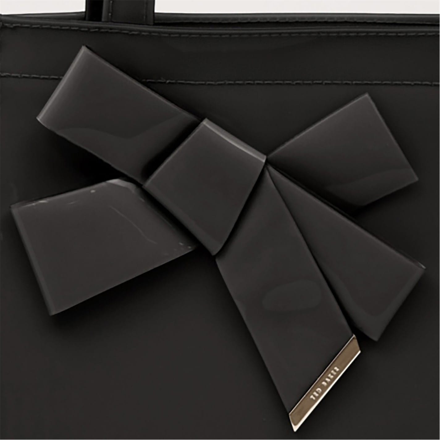Plain Bow Ted Baker Large Bow Bag Ted Baker London Alacon Plain Bow Large Icon Patent Bag In Black