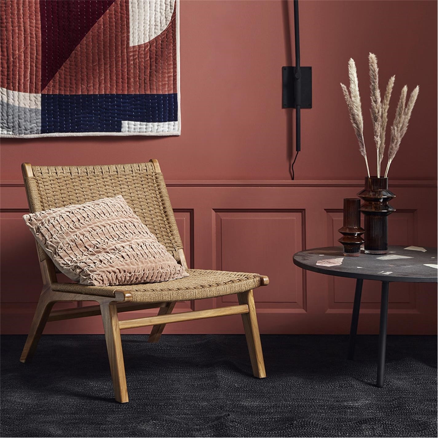 Nordal Teak Woven Lounge Chair Unisex Brown Flannels