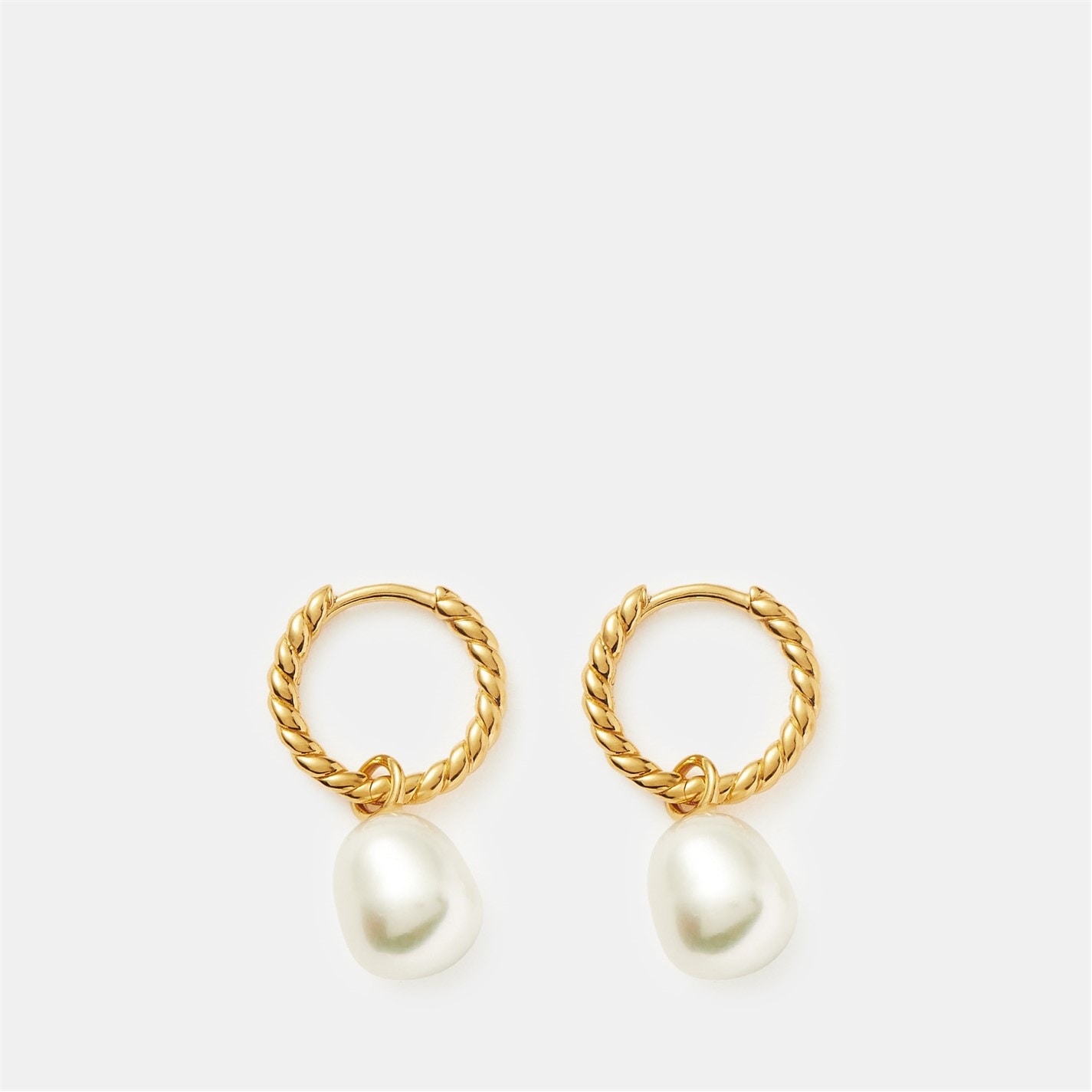 MISSOMA Women's Pearl Twist Hoop Earrings Women Gold