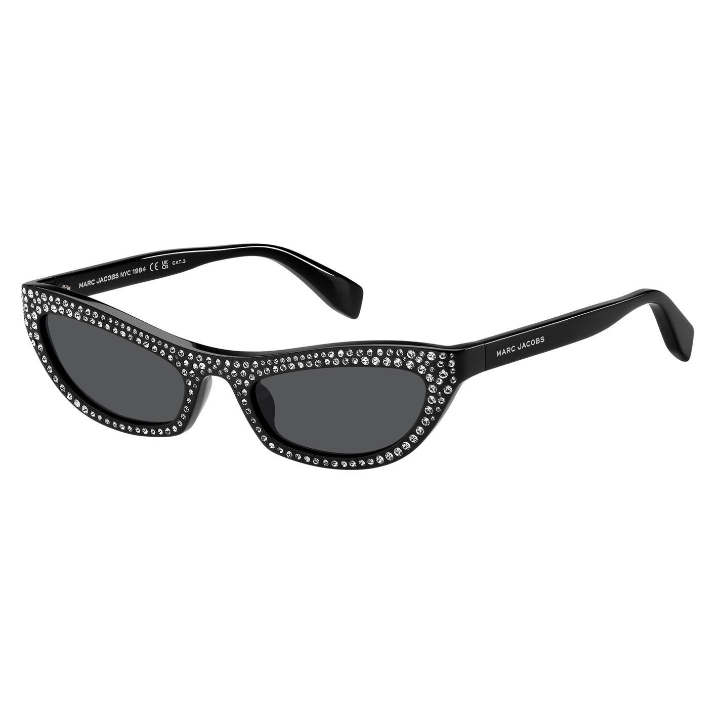 Marc Jacobs Women's Cat Eye Round Sunglasses Women Black Crystal — free download