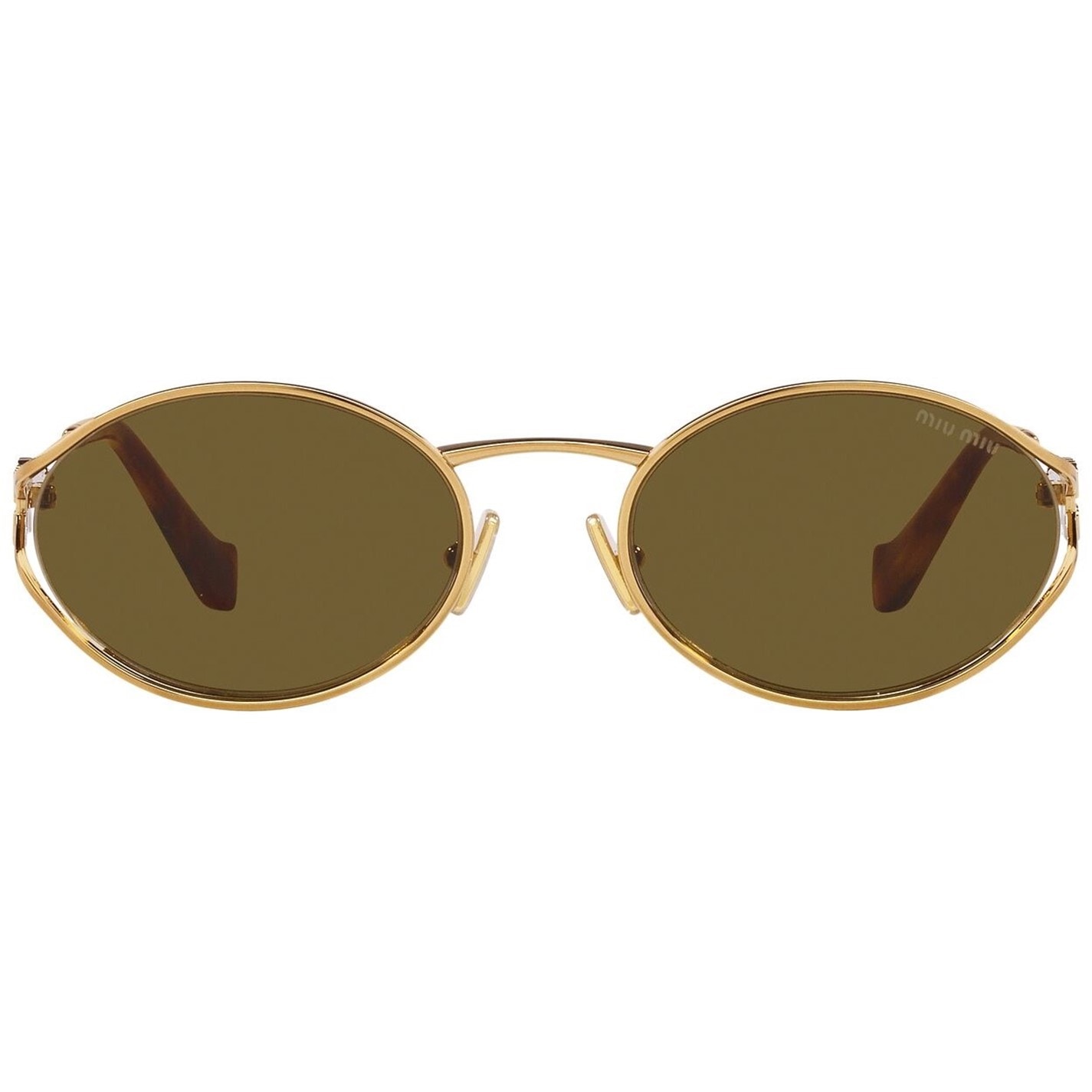 MIU MIU Sunglasses Womens Brown Havana Acetate Oval Gold Metal Logo Full Rim Amazon.com: Miu Miu Women main image 2