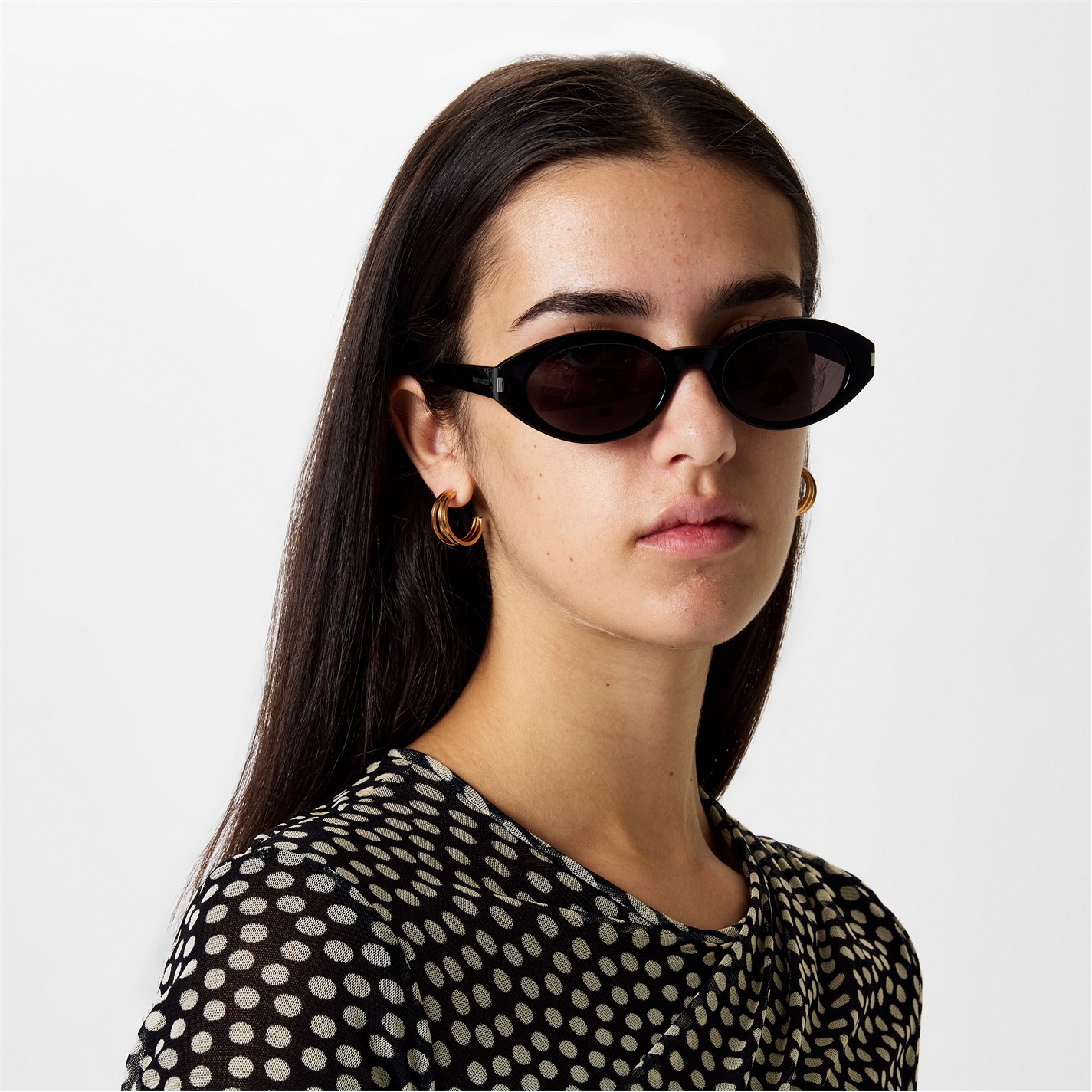 SAINT LAURENT | Sl 567 Sunglasses | Women | Black/Black | Flannels
