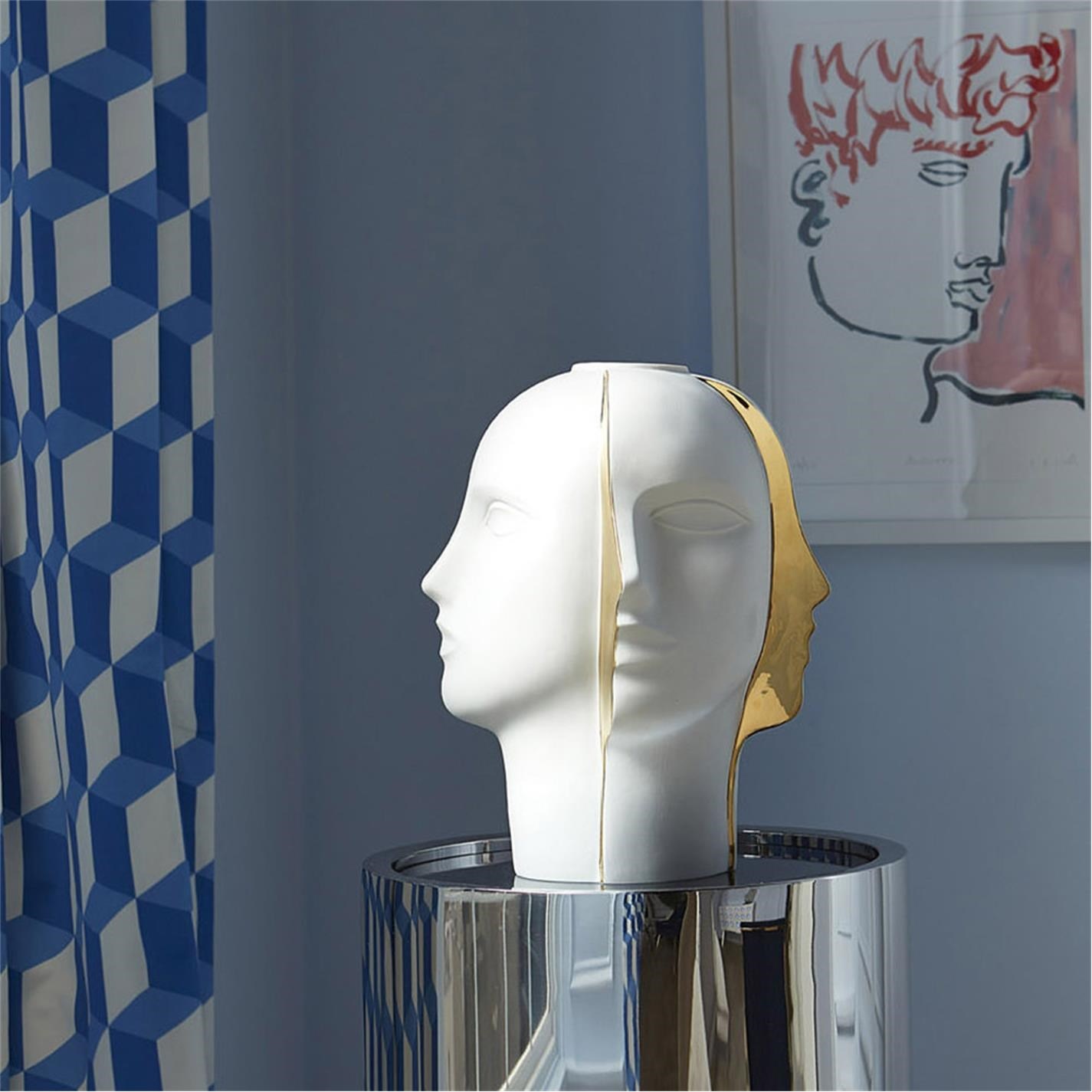 Jonathan Adler | Atlas Split Vase | Unisex | White | Flannels 