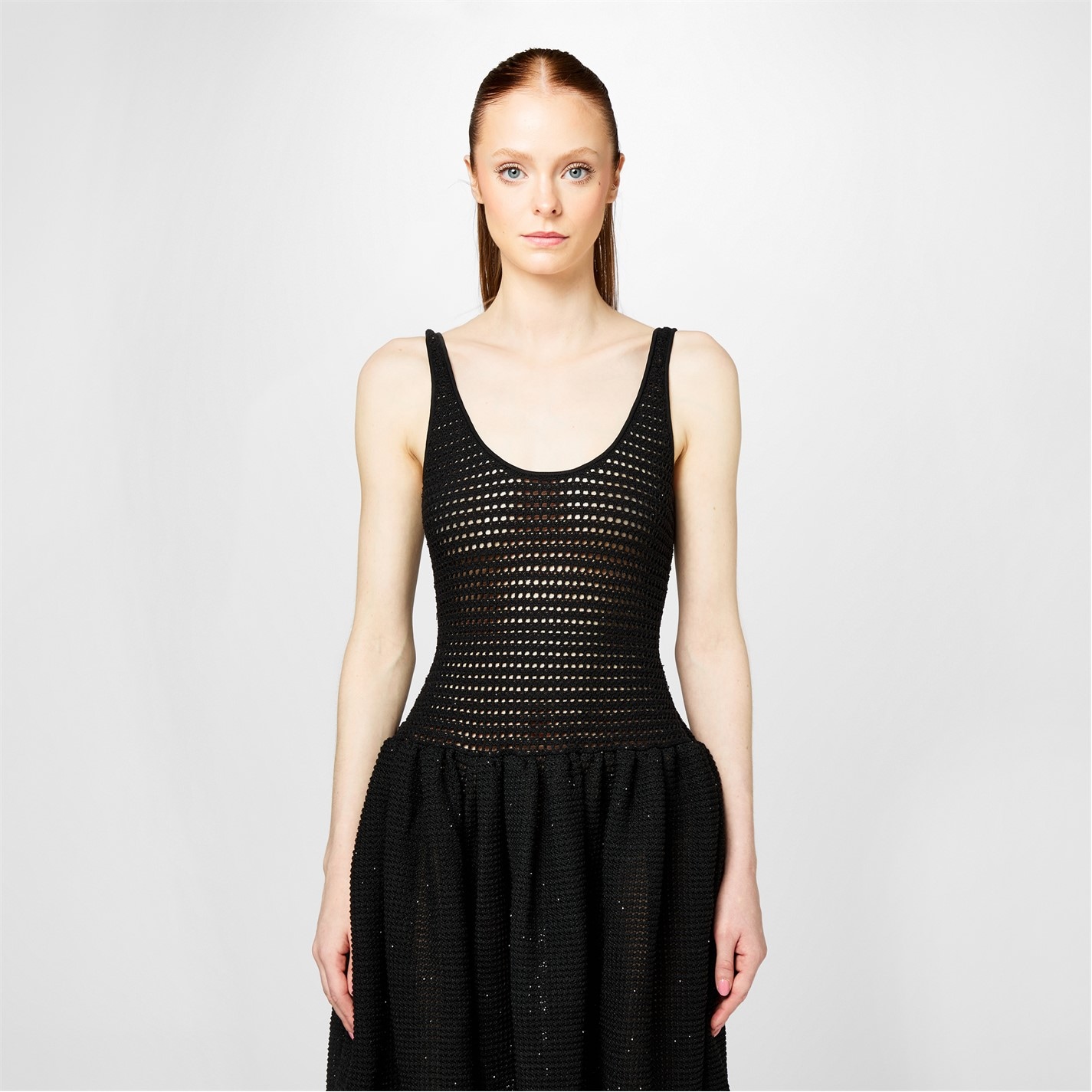 knee length dresses for ladies Self-Portrait - Black Tailored Knit Midi Dress main image 1