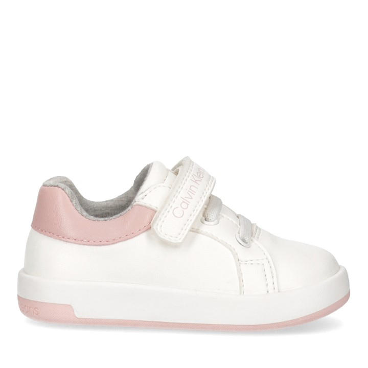 Calvin Klein Jeans Boys White Infants Low Top Court Trainers C9