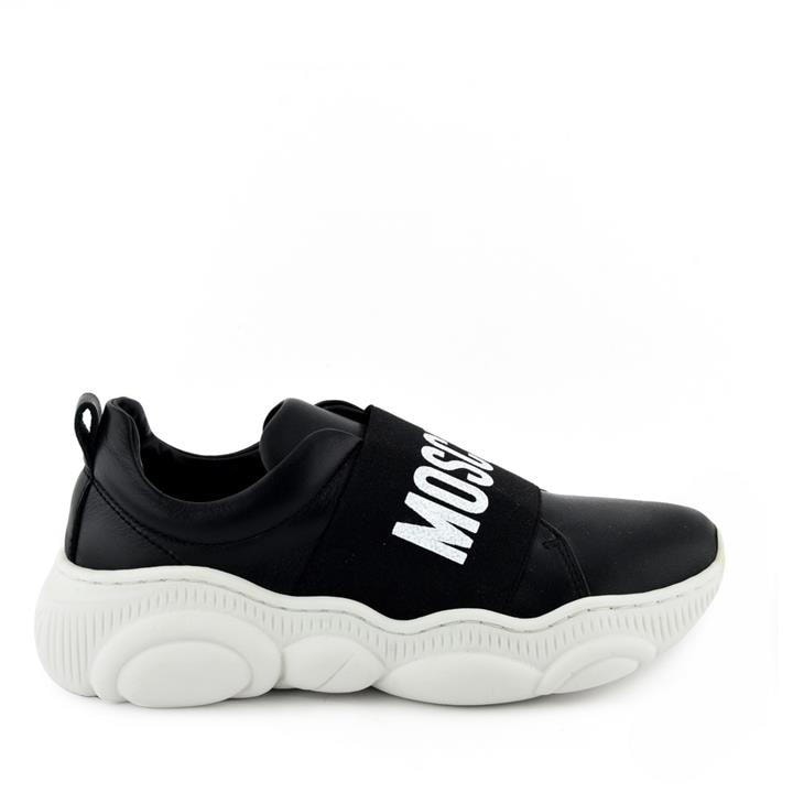 Moschino Boys Black Logo Slip On Trainers Size 6.5