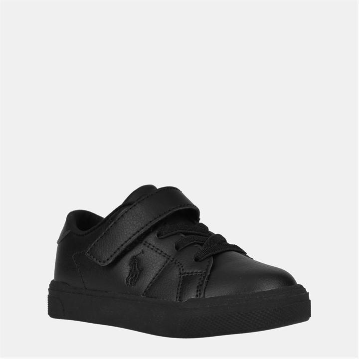 Polo Ralph Lauren Boys Black Sutton Low-Top Trainers - Size C7