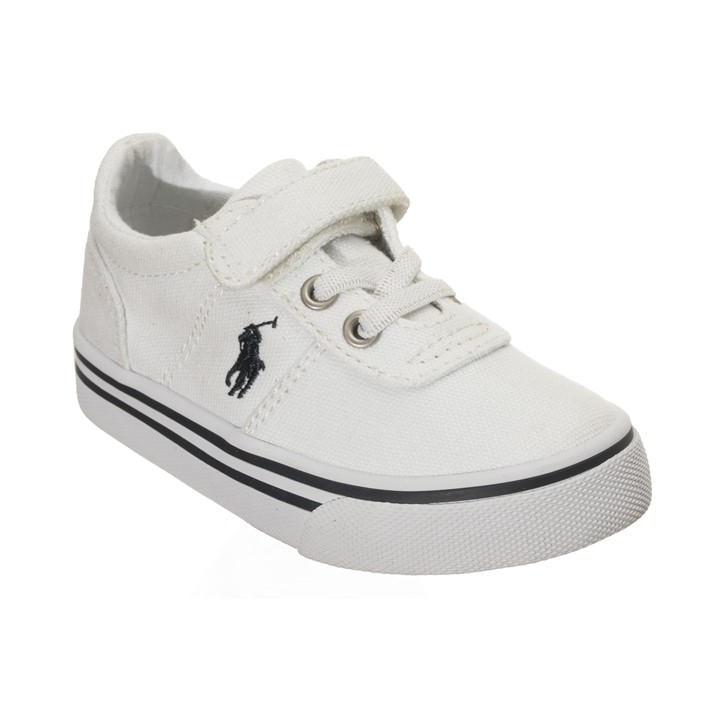 Polo Ralph Lauren Boys White ' Hanford Canvas Low-Top Trainers - Size C4