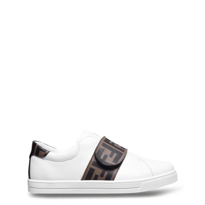 Fendi Boys White Hook And Loop Trainers Junior C7