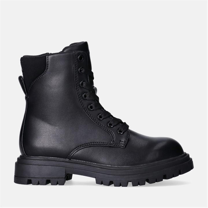 Calvin Klein Jeans Girls Black Ckj Lace Up Boot Jn54 Size 2.5
