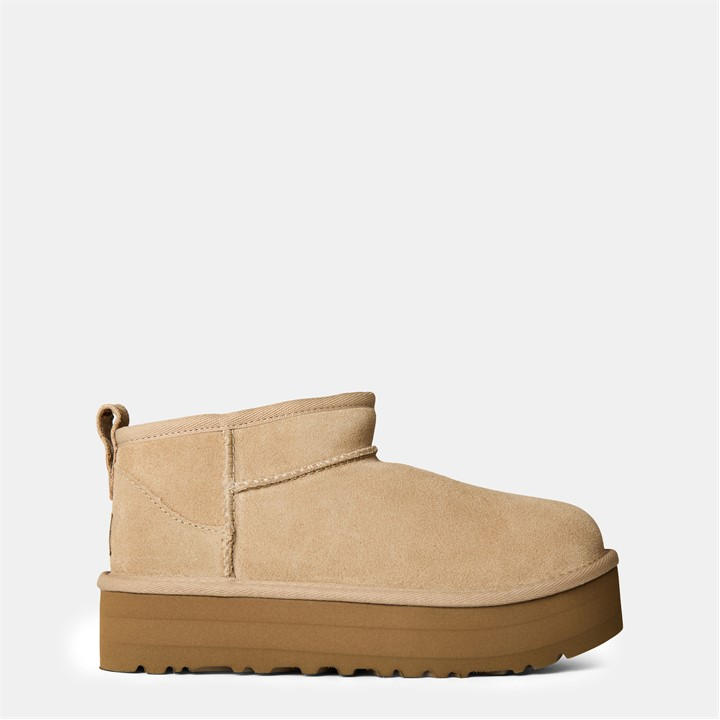 Ugg Girls Beige Ultra Mini Platform Boots Juniors C13