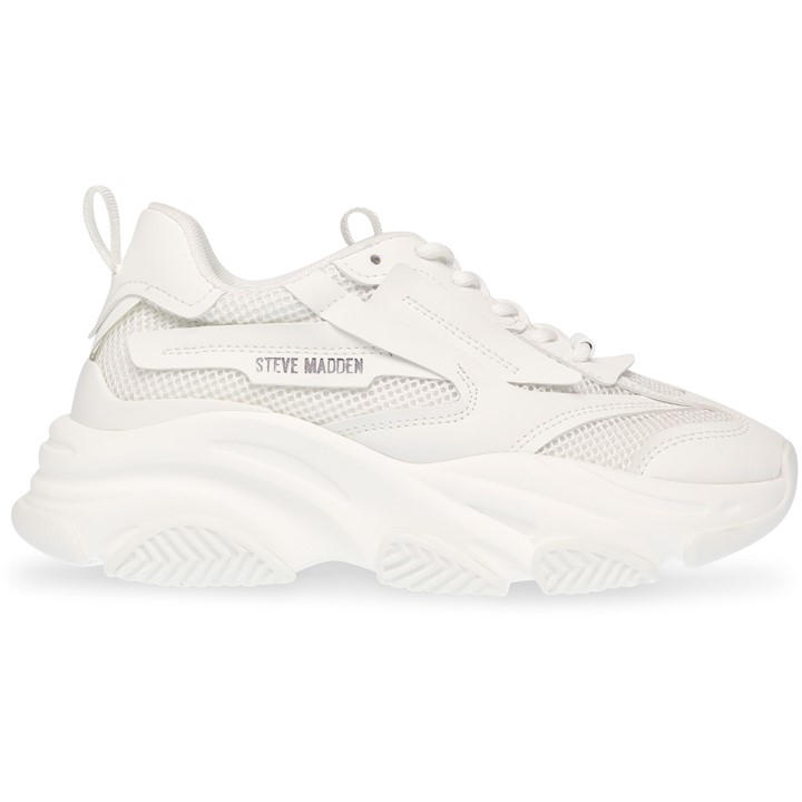 Steve Madden Girls White Possesion-E Trainers Juniors C12