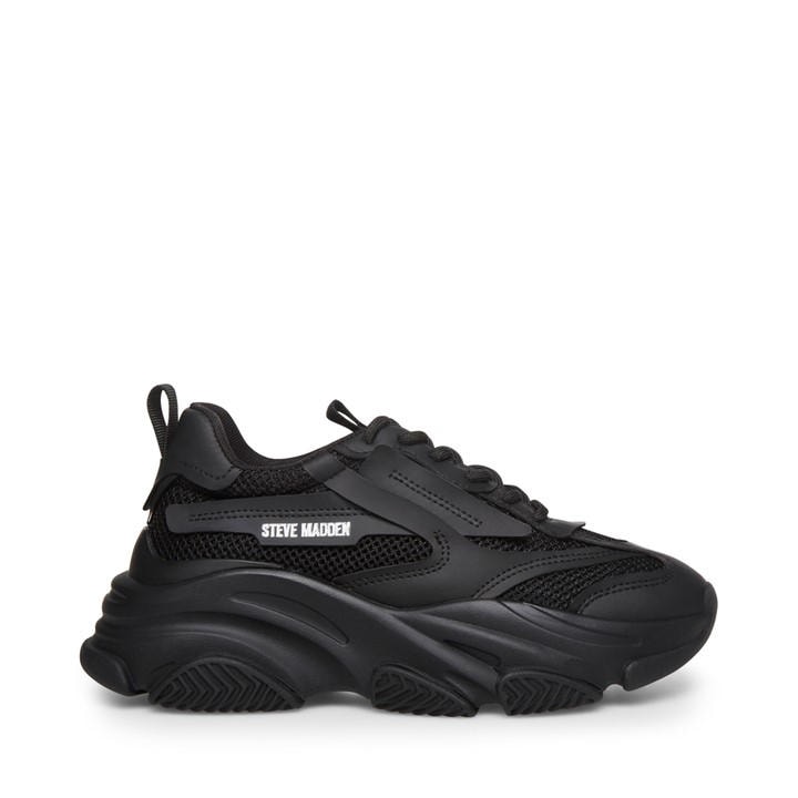 Steve Madden Girls Black Possesion-E Trainers Juniors C13