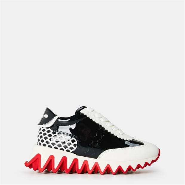 Blk/Red BK01 - CHRISTIAN LOUBOUTIN - Infants' Mini Shark Leather Trainers