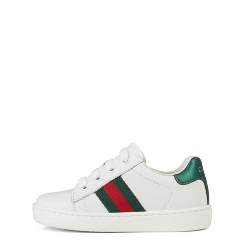 GUCCI - Boys' Striped Leather Ace Lace Up Trainers