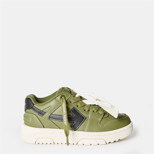 OFF WHITE - Kids' OOO Signature Arrows Leather Lace Up Low-Top Trainers