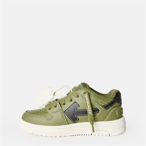 OFF WHITE - Kids' OOO Signature Arrows Leather Lace Up Low-Top Trainers