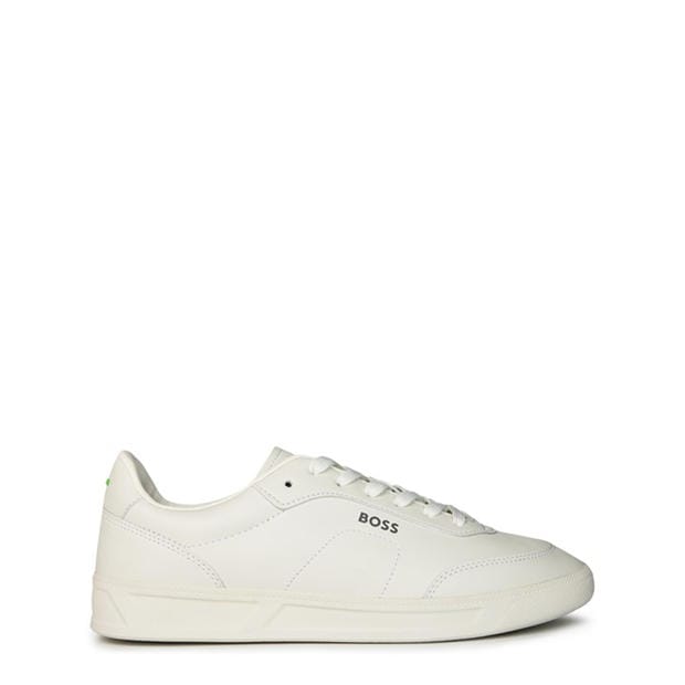 Black/White 001 - Boss - Men's Brandon Leather Trainers, Premium Construction