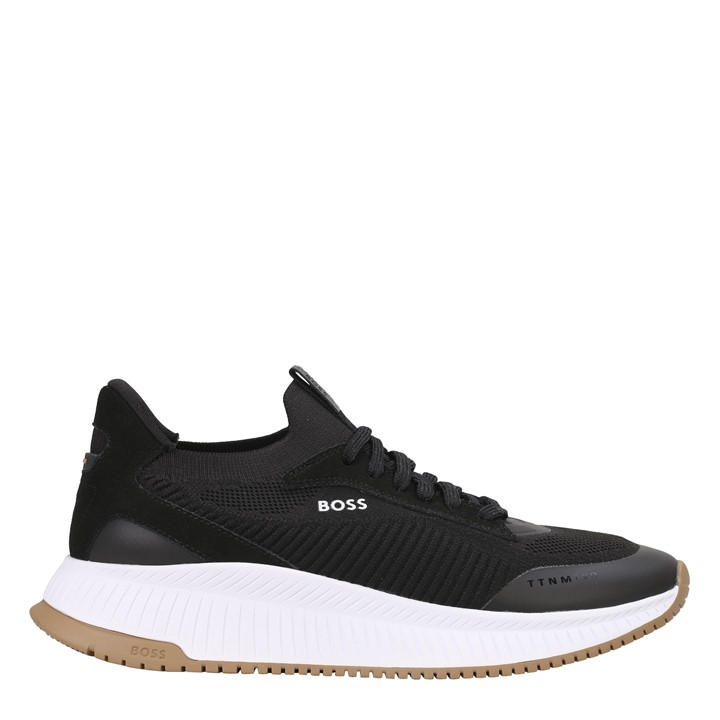 Boss Men's Black Ttnm Evo Trainers With Signature Detailing