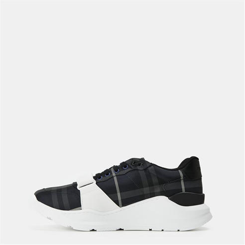 BURBERRY - Men's Regis Check Cotton Trainers